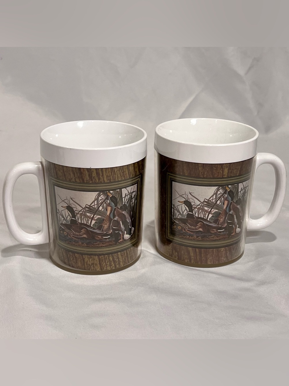 Vintage Thermo-Serv Mallard Duck Mugs Set of 2 Wildlife